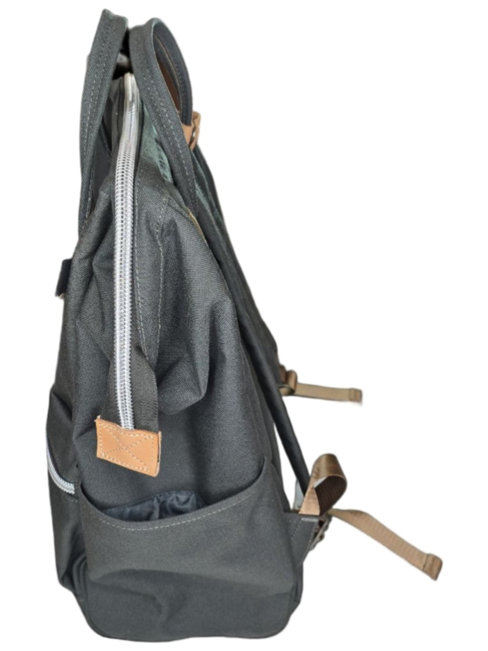Himawari Gray Laptop Backpack Wide Opening Travel Diaper Bag School Bag - Picture 8 of 16